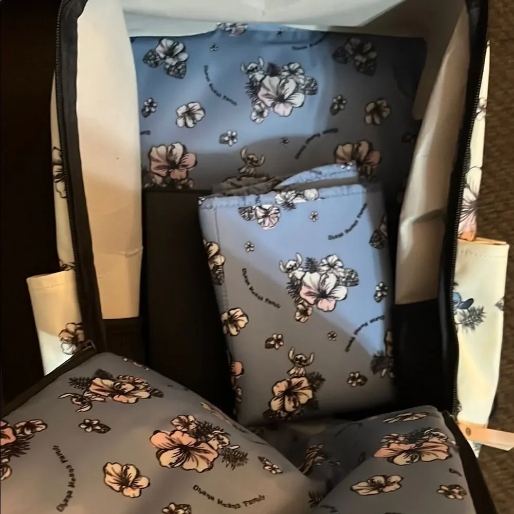Petunia Pickle Bottom Disney Baby Stitch Floral Boxy Diaper Bag Backpack NWOT